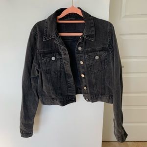 Cropped Grey Jean Jacket